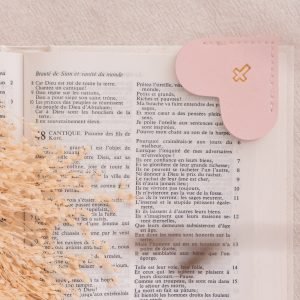 Marque-page coeur rose